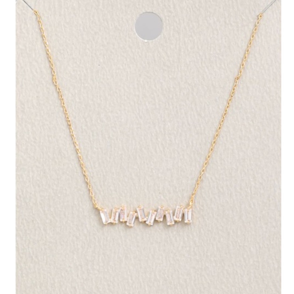Mini Stud Bar Charm Necklace